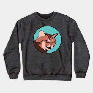 Funny Animal Graphic Design - Scheming Cat Crewneck Sweatshirt